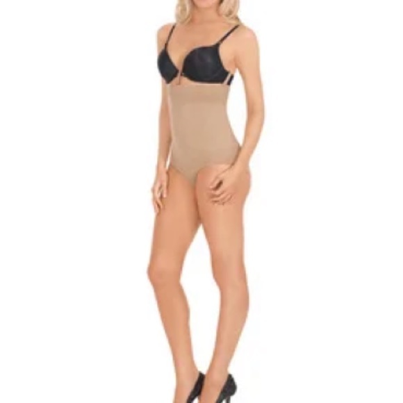 🟣 JULIE FRANCE Leger Collection High Waist Panty Shaper Nude 2X EUC - Picture 2 of 12